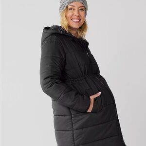 Sonoma Black Quilted Hooded Puffer Coat